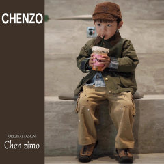 男童套装2025秋季新款潮酷儿童撞色拼接翻领外套宝宝休闲直筒长裤