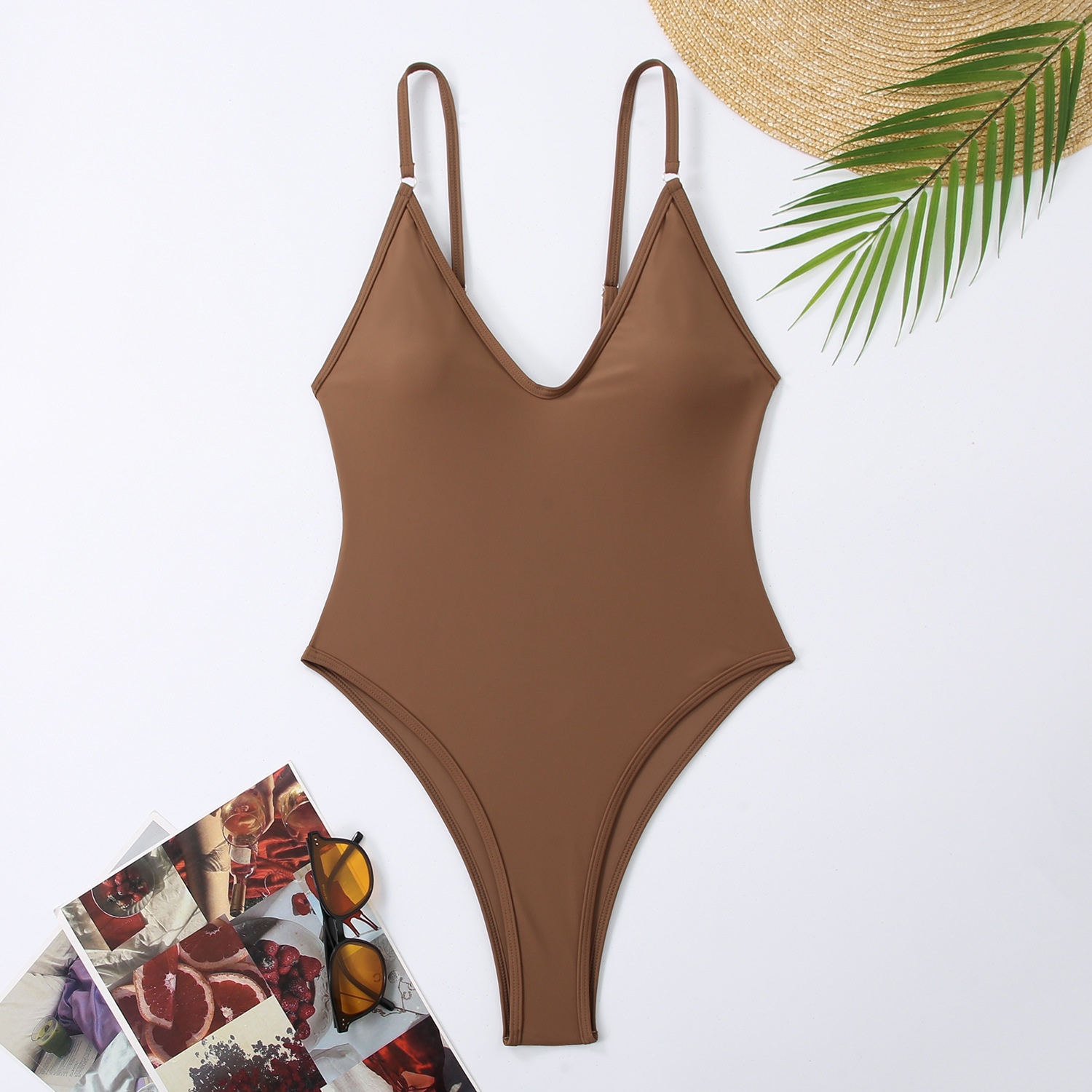 175g Weight Sleeveless Sleeve Length Pullovers Placket Type Nylon, Polyester Fabric Type Regular Top Length One-pieces Tops Type 1 Piece Quantity Swimming Pool, Beach Occasion Strap Neckline Skinny Fit Type Solid Color Pattern Women's Gender Beach Style Women's Beach Solid Color 1 Piece Tankinis Swimwear 20
