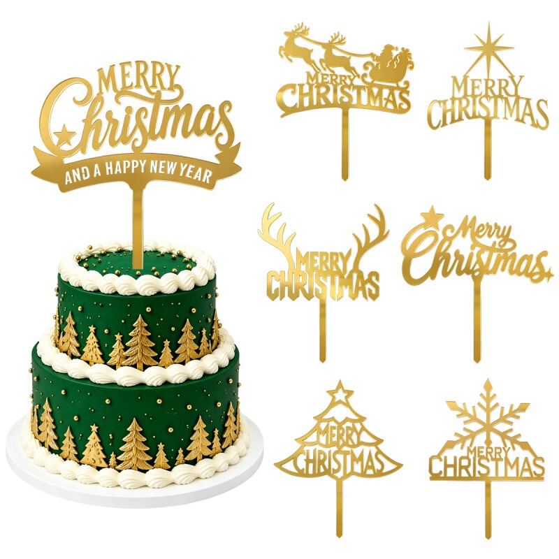 Copyrighted, cross-border Christmas acrylic cake toppers, Christmas party supplies, decorative props, and cake decorations Copyrighted, cross-border Christmas acrylic cake toppers, Christmas party supplies, decorative props, and cake decorations