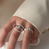 Tide, adjustable ring, simple and elegant design, 2024 years, on index finger, Japanese and Korean