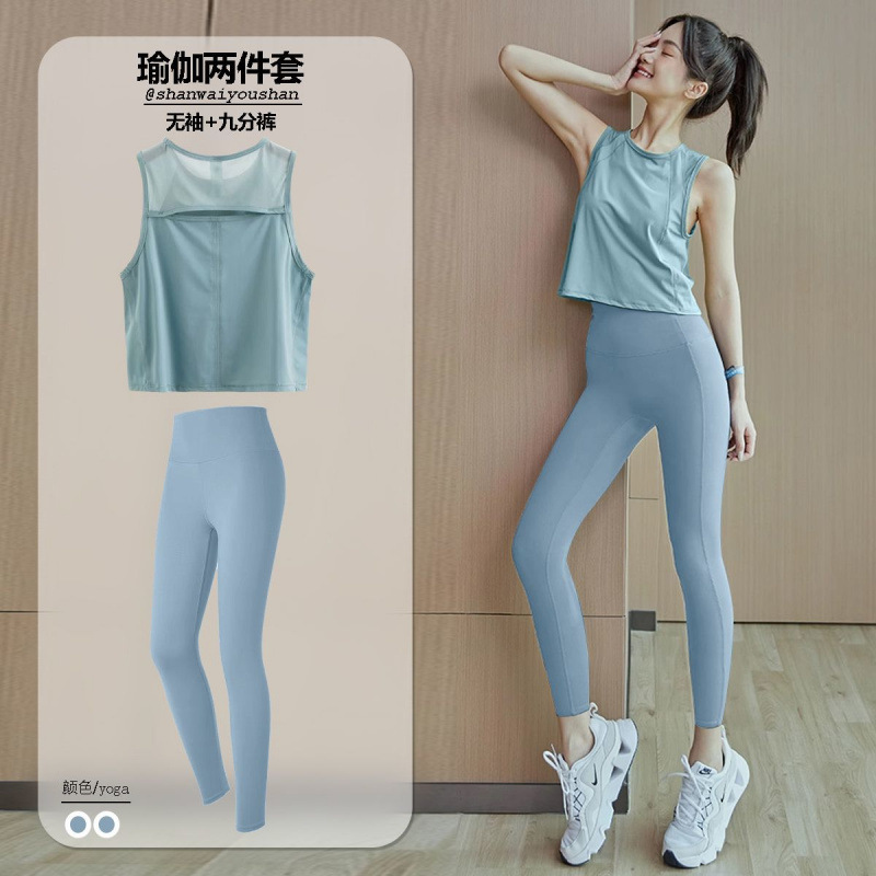 Chaleco de yoga ligero para mujeres de velocidad deportiva secas corta camiseta de malla sin mangas camiseta suelta comercio exterior