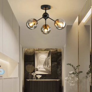 Home Light Three-head Entrance Hall Nordic Simple Modern Single-head Ceiling Light Corridor Aisle Cloakroom Entrance Light Cross-border