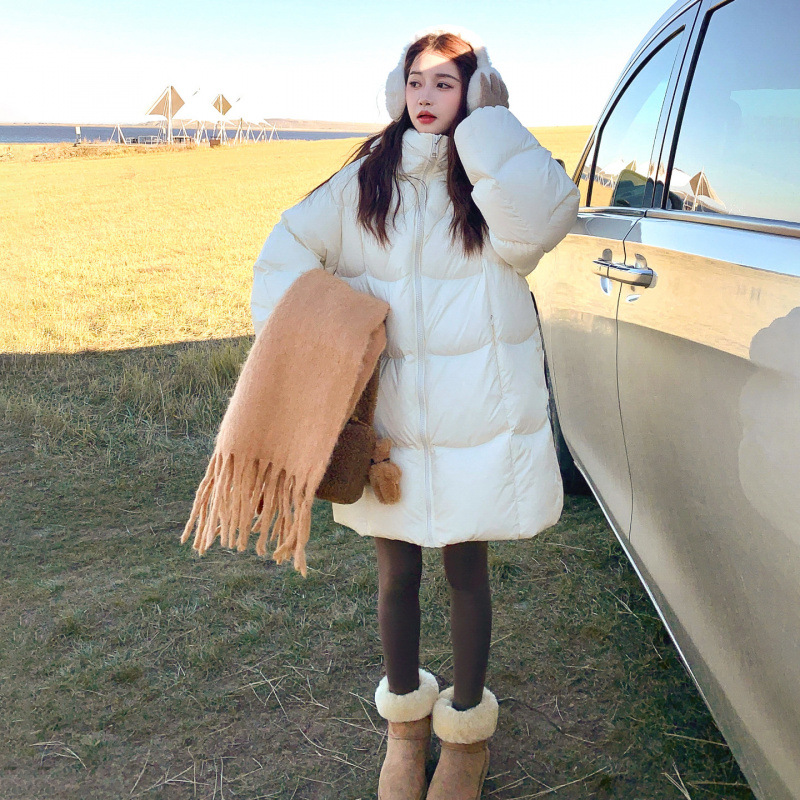 Women's Mid-Length down Jacket 2025 New Winter Thick Warm Coat Fashion Versatile Hooded Puffer Jacket Trendy