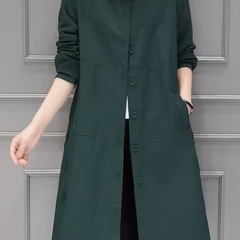 外套韩版中长时尚防晒风衣女新款衬衫百搭上衣春秋装早秋纯色洋气