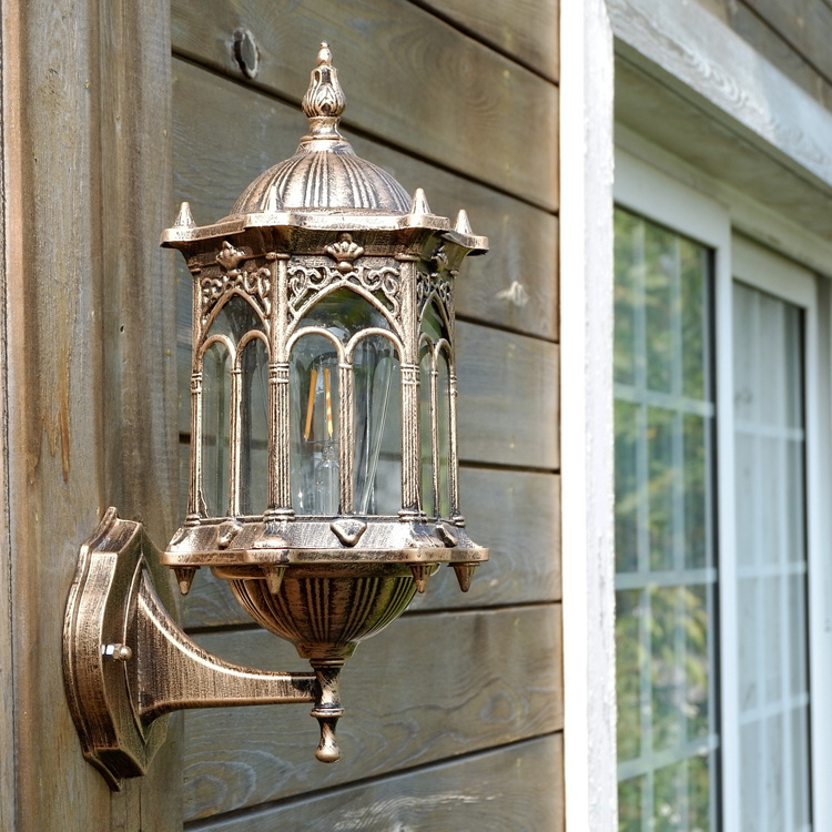 Villa lighting small craft wall lamp all aluminum E27 wall lamp courtyard aisle wall lamp European outdoor wall lamp wholesale