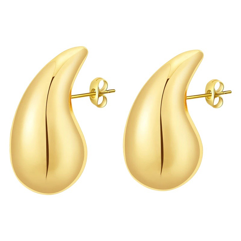 Pendientes Largos con Forma de Gota, Dorados, Diseño Europeo Elegante, con Personalidad, Venta por Mayor