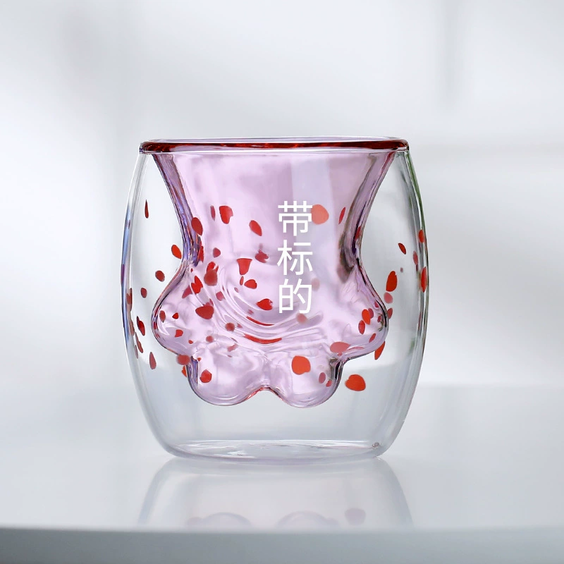 Double-wall Glass Cup (Little Bear) 250 ml — Cute Inner Bear, Insulated Colorful Home Mug