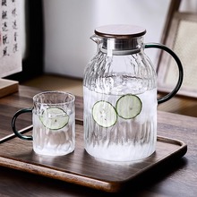树皮纹冷水壶玻璃耐高温家用大容量冰箱壶套装泡茶扎壶冰川壶防烫