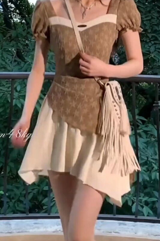 Irregular Short Skirt, Square-Neck Dress, New Summer Style, Star-Themed, French Tea Design, Recommended Good Products for Hot Girls Irregular Short Skirt, Square-Neck Dress, New Summer Style, Star-Themed, French Tea Design, Recommended Good Products for Hot Girls