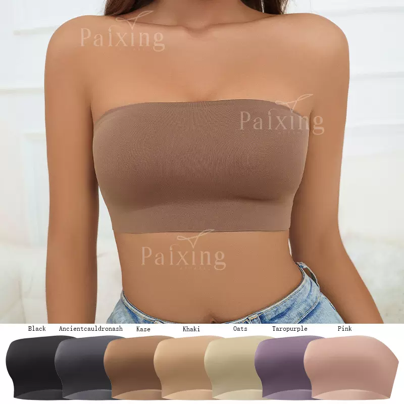 欧美大码无痕冰丝防脱落内衣女抹胸性感上托聚拢舒适透气女士抹胸