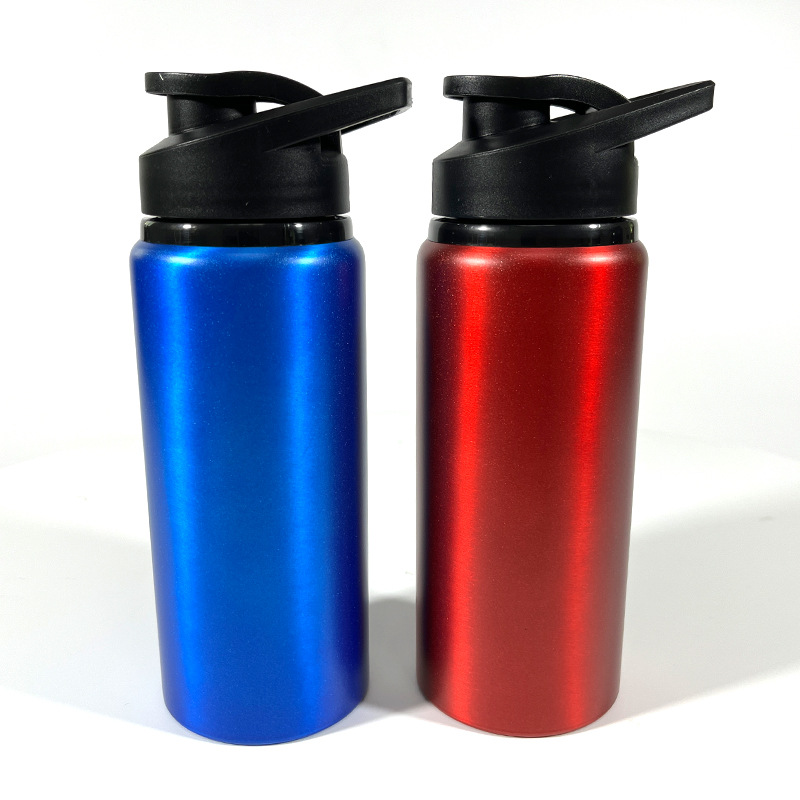 Botellas de agua deportivas de aluminio personalizadas para exteriores, vasos rectos de aluminio para ciclismo de montaña y carretera, vasos publicitarios de fabricante para regalo.