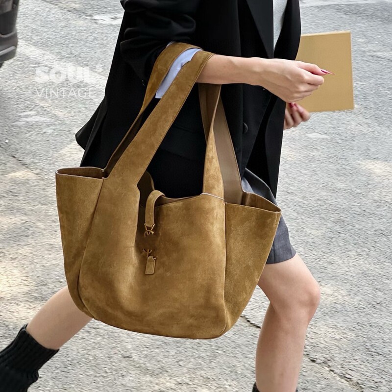 2025 Autumn and Winter New Y Brand Yangshulin Ins Influencer Style Casual Versatile Frosted Suede Tote Women's Handbag
