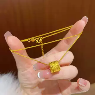 铜合金仿真金腰缠万贯麦穗吊坠女款轻奢高级感路路通锁骨链配饰品