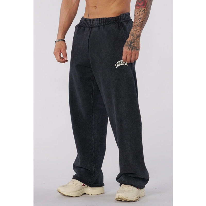 YOUNGLA New Men's Sports Pants Loose Straight Pants Jogger Gym Sports Fitness Casual Pants