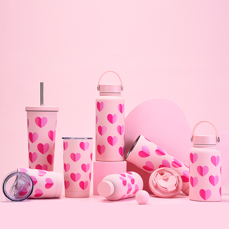Thermos Cup Kitchen and drinking utensils 1 Piece Quantity Cute Red Heart 201 Stainless Steel 304 Stainless Steel Thermos Cup 1 Piece
