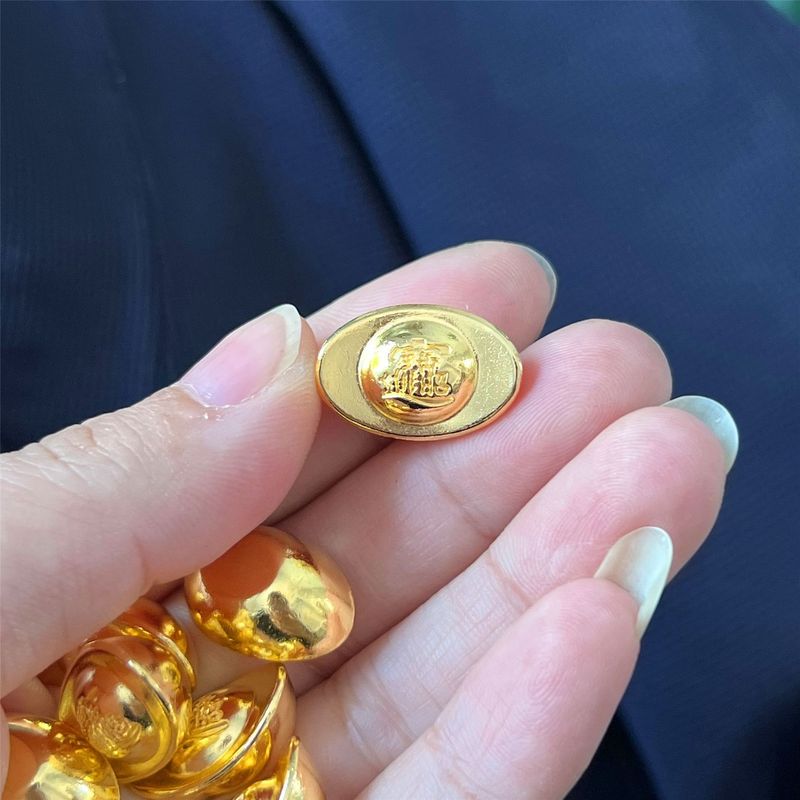 大型固体砂金メッキインゴット模造金インゴット装飾品宝の穀物ポット宝のタンク装飾品|undefined