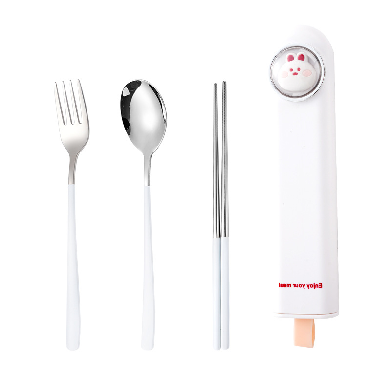 작은 토끼 상자 + 도색 식기 3종 세트