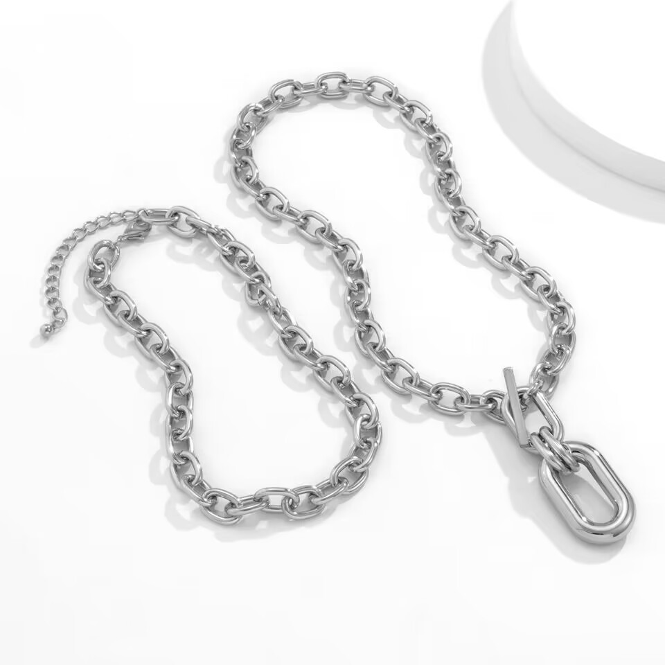 Retro Classic Style Geometric Alloy Cable Chain Lobster Trigger Clasp Closure Layered Necklaces Wholesale display picture 3