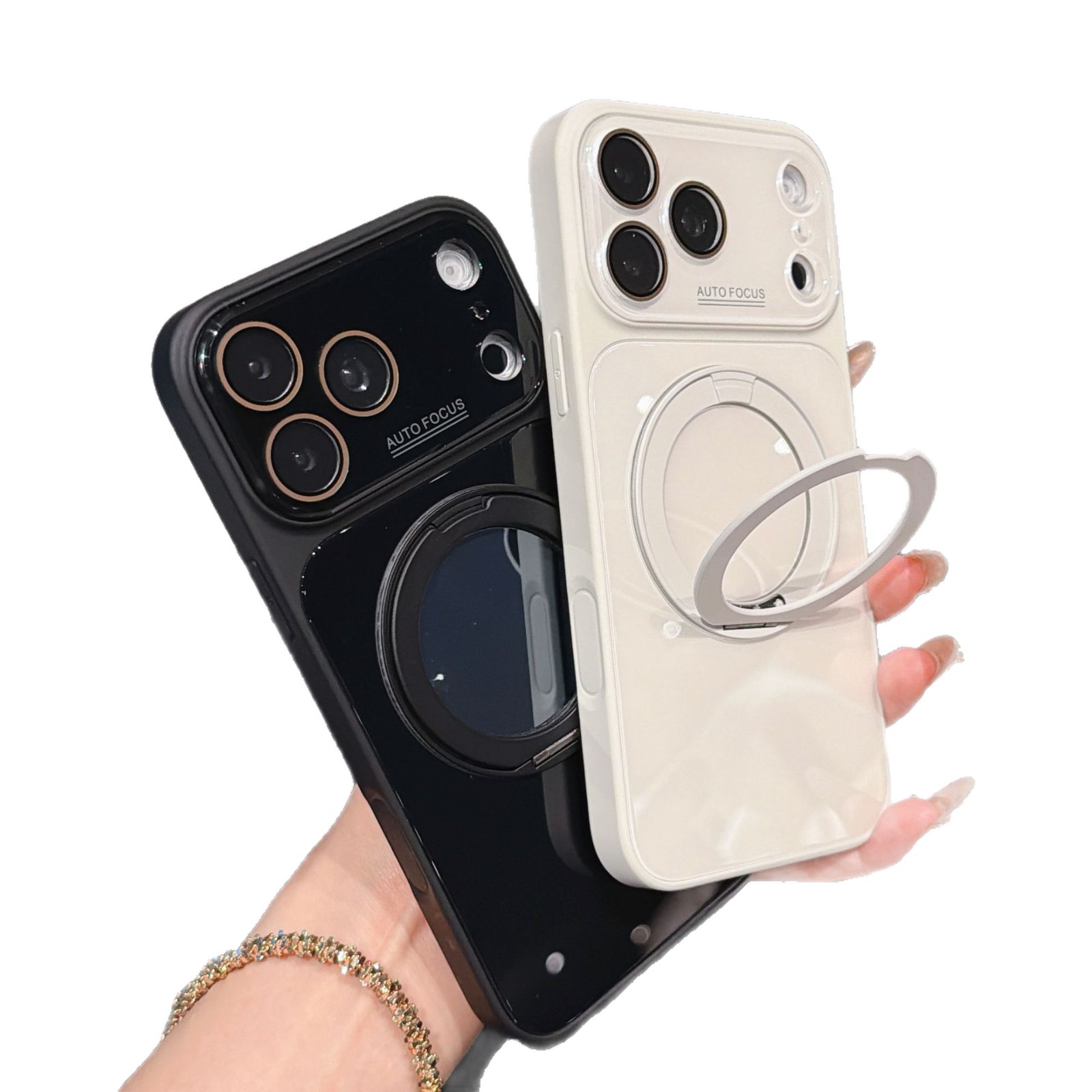Soporte de alto nivel de hielo de vidrio de absorción magnética para Apple 17pro caso de teléfono iPhone 16 gran ventana