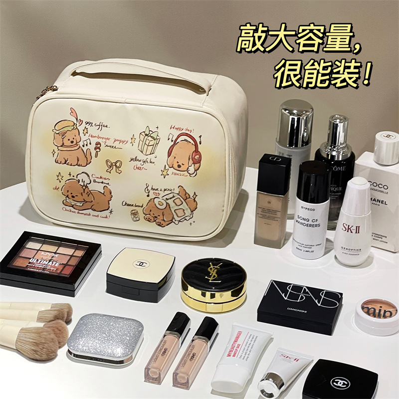 Bolsa de cosméticos, bolsa de almacenamiento de partición, bolsa de almacenamiento de nicho para mujer, bolsa de baño portátil portátil de gran capacidad impermeable portátil de viaje