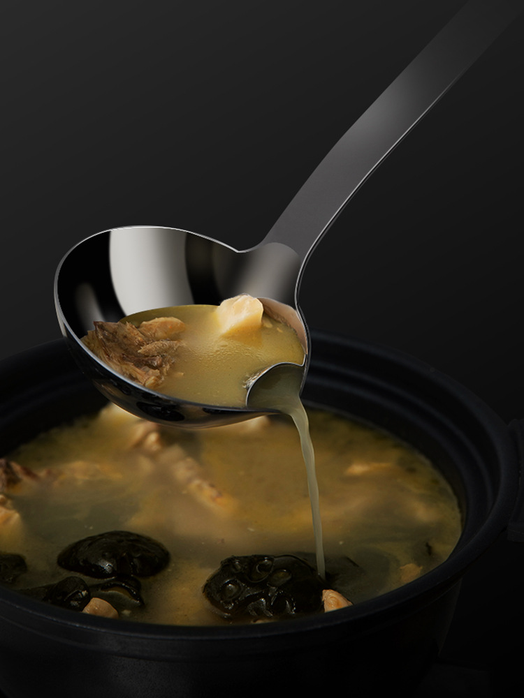 KINBATA304不鏽鋼過濾湯勺油勺家用喝湯隔油濾油器 油湯分離勺