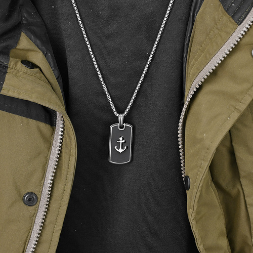 New men's trendy hip-hop anchor pattern military brand pendant trendy hip-hop fashion personality domineering pendant accessories