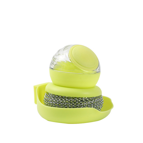 Kitchen multi-functional astronaut automatic liquid-adding pot brush, automatic extrusion of liquid, non-stick oil pot cleaning tool