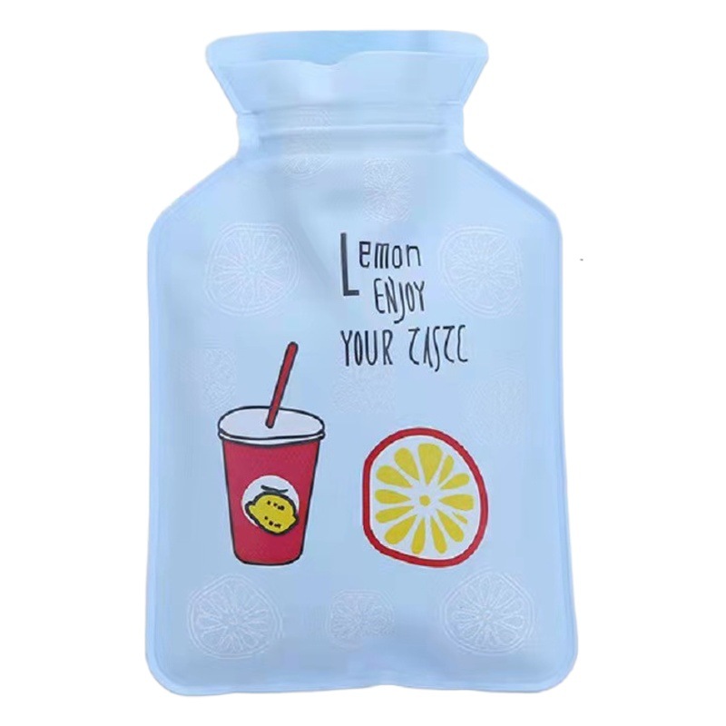 Bolsa de agua caliente mini de PVC con perlas, diseño de dibujos animados, calentador portátil para manos