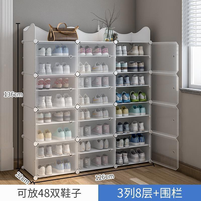 Estante de zapatos simple puerta doméstica multicapa de almacenamiento a prueba de polvo interior nuevo tipo 2026 alquiler transparente gabinete de zapatos de plástico