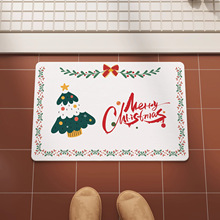 跨境圣诞硅藻泥地垫浴室耐脏易打理地垫洗漱台卫生间吸水防滑脚垫