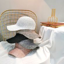 帽子女韩版小亮片款镂空网眼透气春夏时尚休闲棒球帽遮阳帽7527