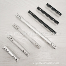 现代简约银黑色一字形条形铝合金拉手衣橱柜铝型材哑光加塑料把手