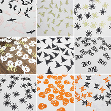 跨境万圣节纸屑场地布置抛洒纸片南瓜蜘蛛网女巫蝙蝠五彩纸屑批发