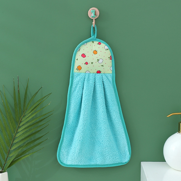 Coral velvet hand towel hanging style kitchen thickened cleaning…
