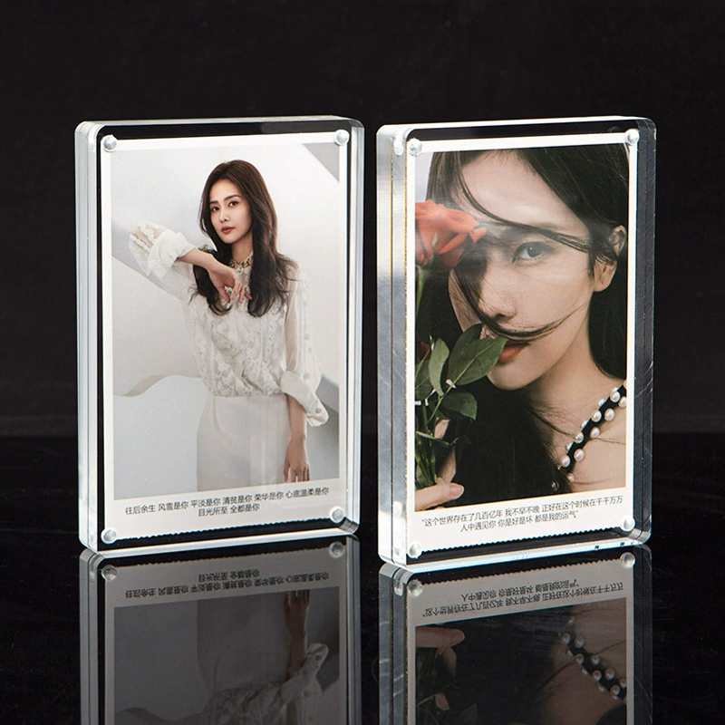 Прозрачная настольная карта сильная Магнитная фоторамка акриловая Хрустальная настольная карта фото цена стол двусторонний дисплей табличка