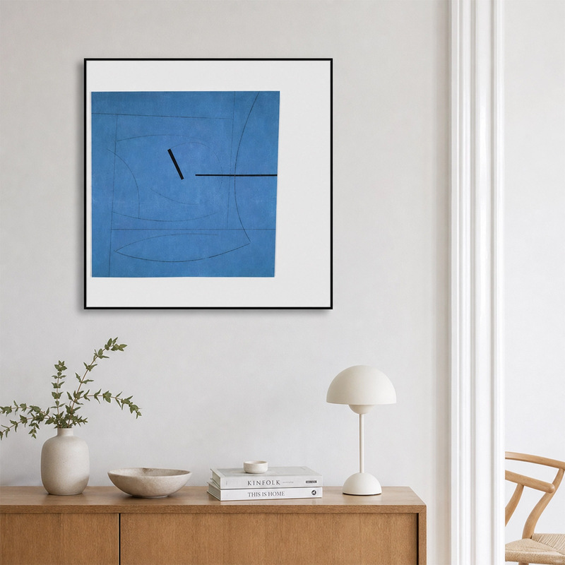 Klein Blue Abstract Geometric Decorative Painting Modern Minimalist Entrance Wall Art Living Room Sofa Background Wall Oil Painting Mural Klein Blue Abstract Geometric Decorative Painting Modern Minimalist Entrance Wall Art Living Room Sofa Background Wall Oil Painting Mural