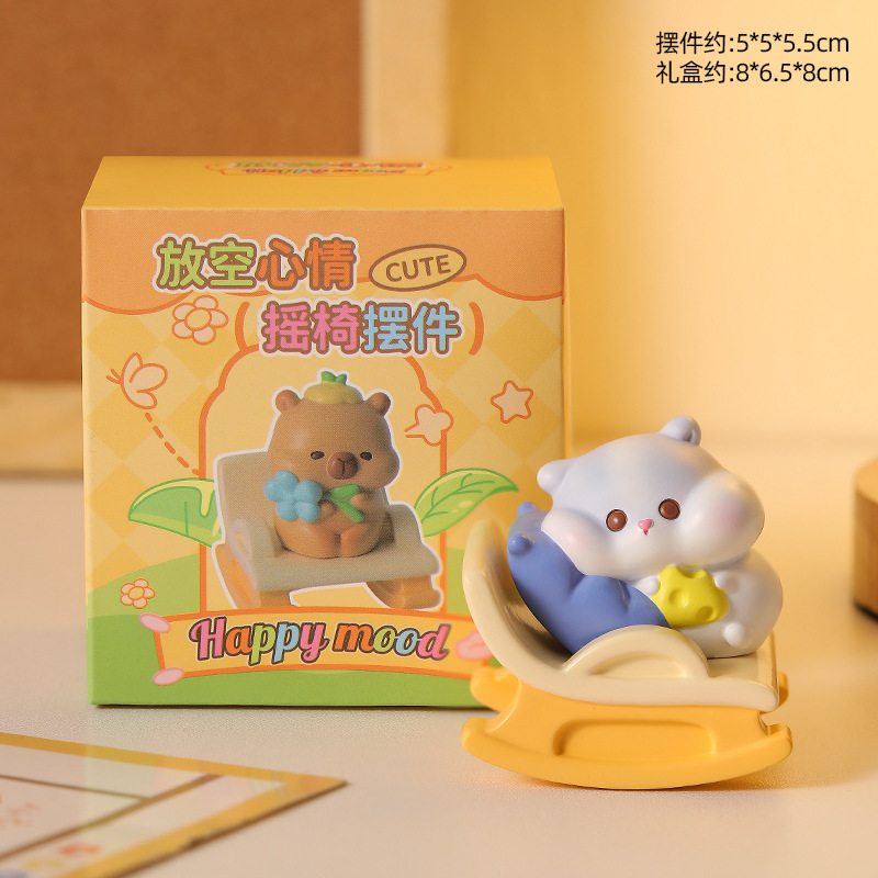 クリエイティブ漫画小動物ワークステーション減圧コンピュータデスクトップ装飾ナビゲーター画面樹脂装飾品|undefined