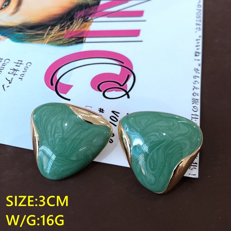 New Style Drip Glaze Triangle Stud Earring Wholesale Nihaojewelry display picture 22