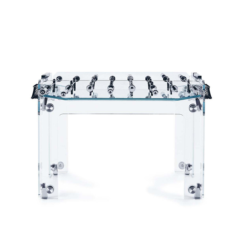 Fútbol de mesa de lujo ligero de alta gama entretenimiento interior estándar doble cristal vidrio templado juego de 8 barras máquina de fútbol