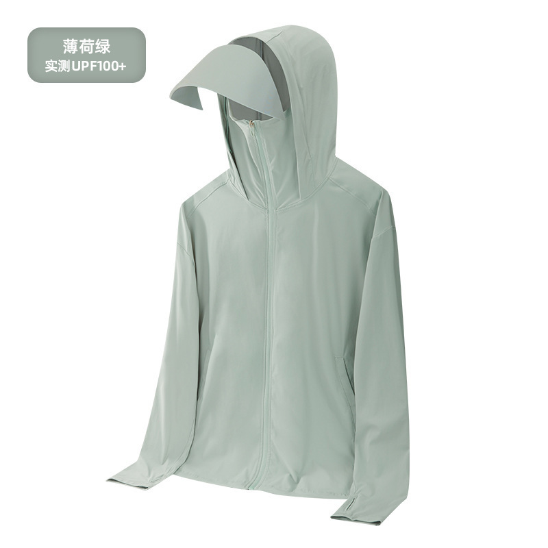 UPF50 + chaqueta de protección solar de verano tendencia suelta de hielo piel piel transpirable chaqueta de protección solar al aire libre para hombres