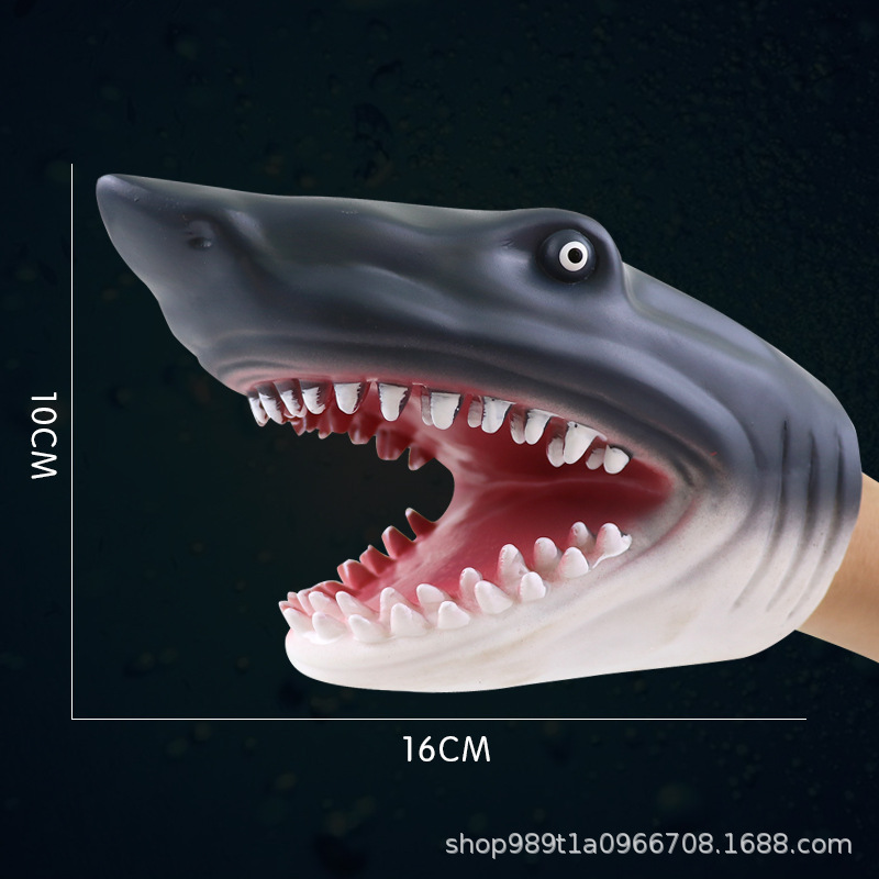 Guantes de títeres de mano de dinosaurio, goma blanda, tiranosaurio, triceratops, simulación de tiburón, modelo animal, puesto, brazo de tiburón, juguete transfronterizo
