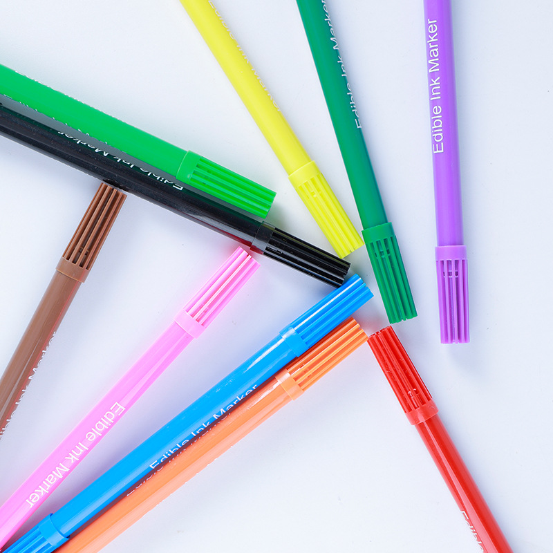 Fabricante en stock pluma de pigmento para hornear comestible fondant biscuit cake material pluma de alimentos gancho línea descripción pluma de alimentos