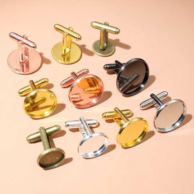 Time Gemstone 12-20mm Inner Diameter French Cufflink Gemstone Base Copper Jewelry Accessories 2/3g Time Gemstone 12-20mm Inner Diameter French Cufflink Gemstone Base Copper Jewelry Accessories 2/3g