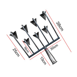 [Can Be Shipped Cross-Border] Pointed Multi-Tooth Triangular Hoe for Plowing and Loosening Soil, Manganese Steel Thickened Five-Tooth Rake with Multiple Teeth