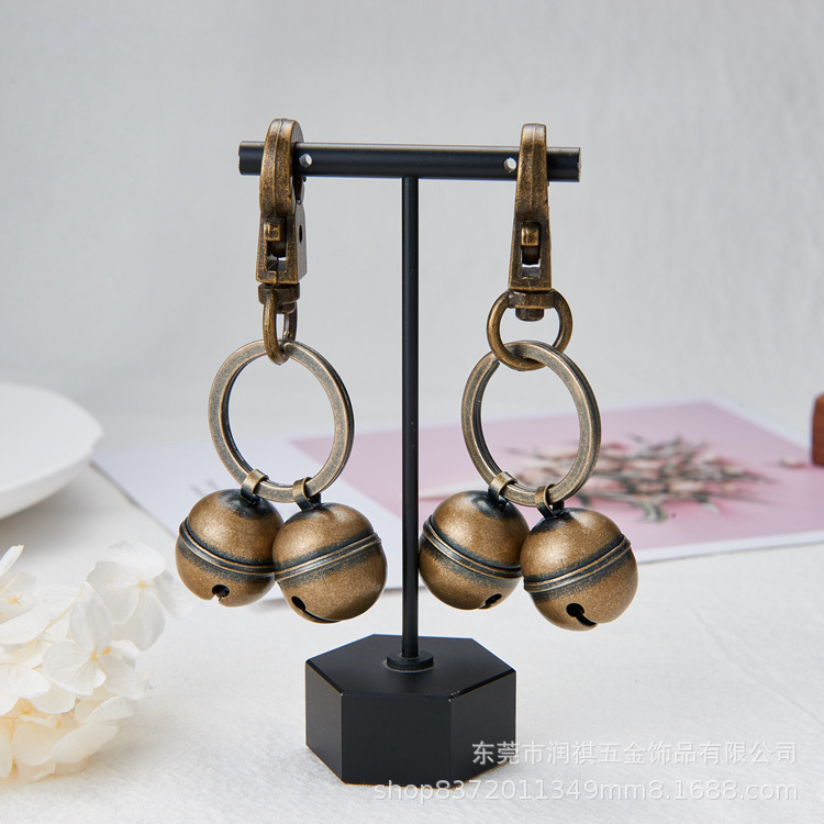 Brass Bell Keychain Accessories Copper Bell Vintage Bell Pet Bronze Toy Accessories Bell Pendant
