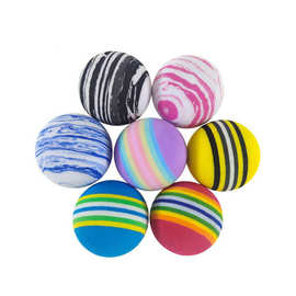 4.2cmEVA球游乐场玩具高尔夫练习球泡沫彩虹实心球海绵球可印刷
