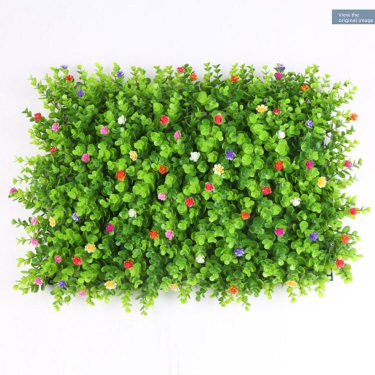 Simulated plant wall lawn wall plastic artificial flower wall shopping mall background wall with flowers eucalyptus shopping mall artificial grass green plants