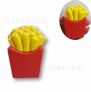 in stock PU foam French fries decompression toy, potato chip bag pressure ball, simulation French fries vent toy