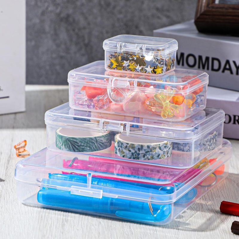 現物正方形エコpp透明プラスチックボックスおもちゃアクセサリー収納蓋付き長方形小さなプラスチックボックス|undefined