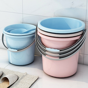 Household Plastic Bucket Thickeneded Transparent Water Storage Bucket Student Dormitory Bucket with Lid Large Satchel Bucket Durable Washable